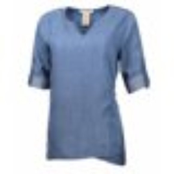 Philosophy Tops - Soft Philosophy Women's Tencel Tunic Roll Tab Sleeve Top - NWT
